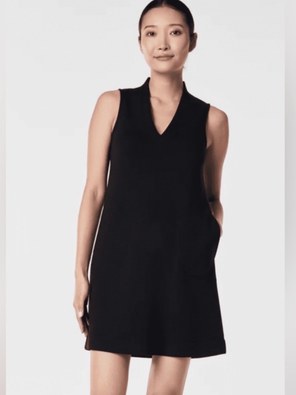 SPANX Black V-Neck dress.  New with tabs. Small